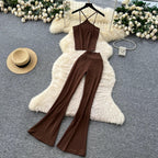 Unidance Pleated Square Neck Two-Piece Set – Casual Chic for Spring/Summer - Piña Colada