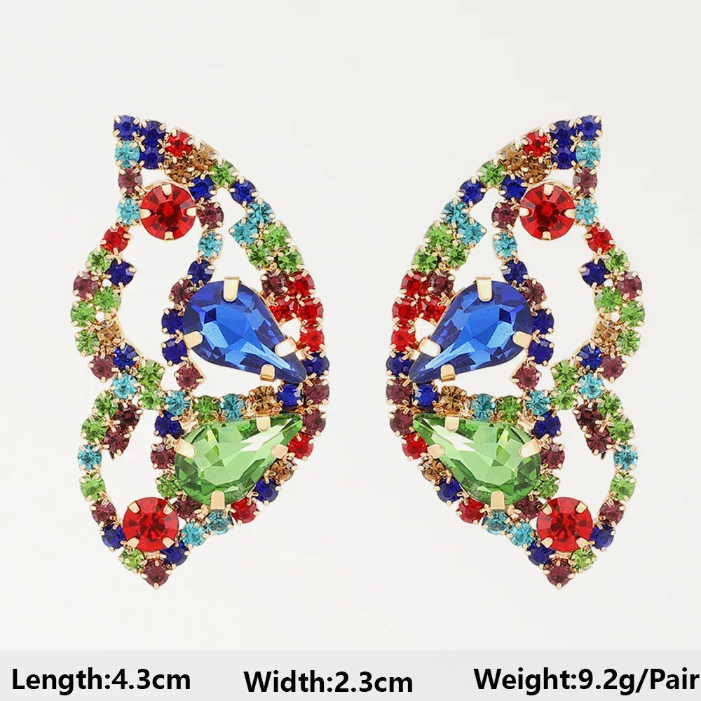 Boho Multicolor Beaded Crystal Dangle Earrings - Piña Colada
