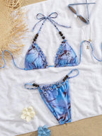 Trend Triangle Stripped Swimsuit - Piña Colada
