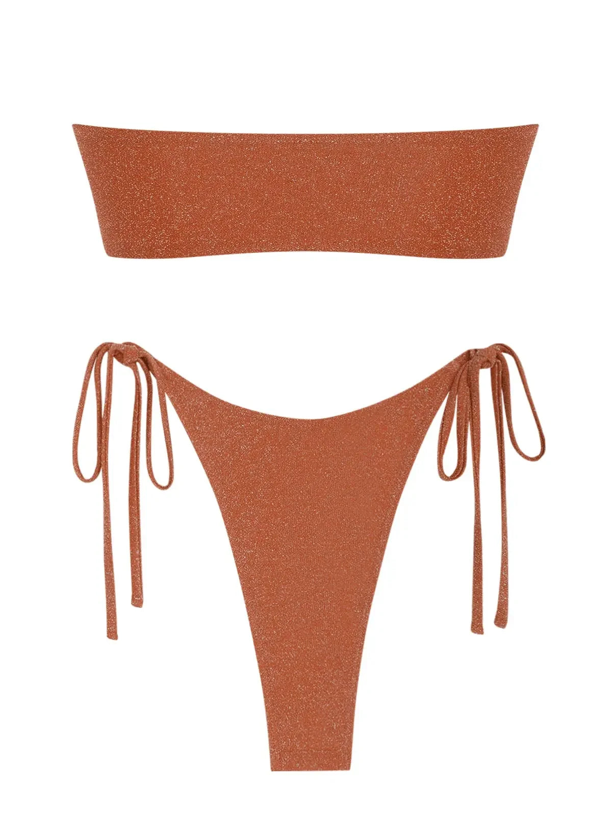 Solid Ring Detail Bikini Set - Piña Colada