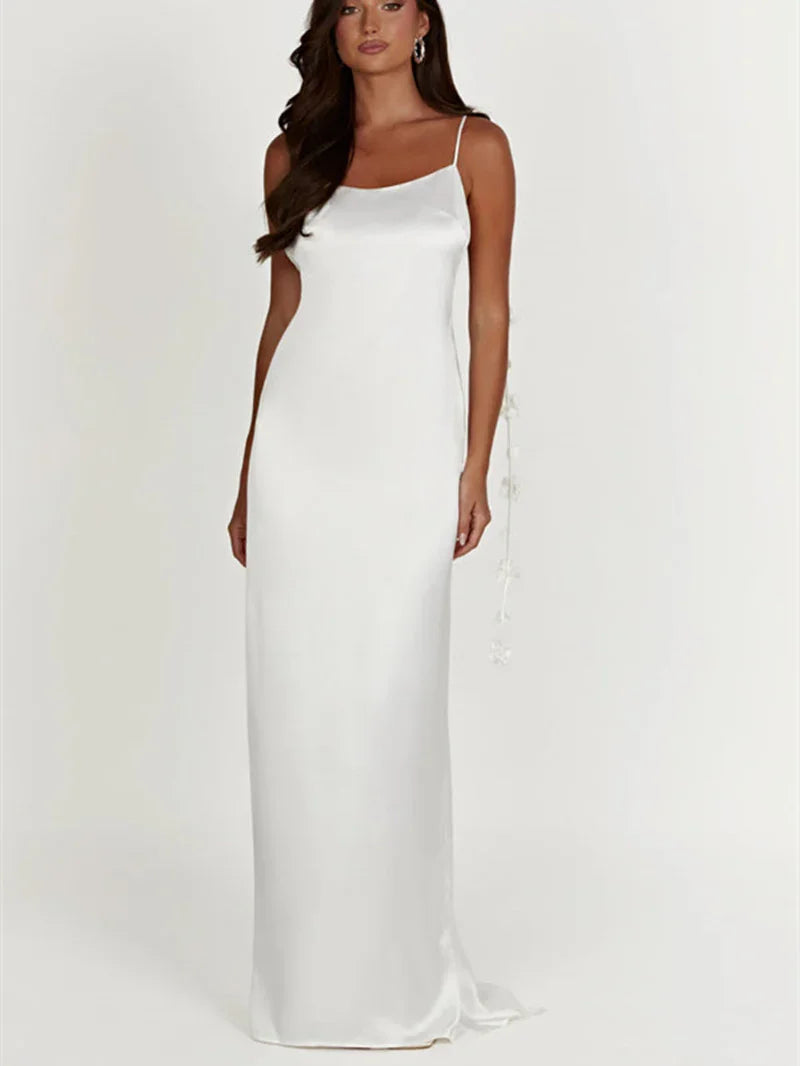 Sleeveless Hollow Floral Maxi Dress - Piña Colada