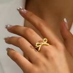 Stainless Steel Zircon Adjustable Ring - Piña Colada