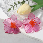 Classic Acrylic Leaf Stud Earrings - Piña Colada
