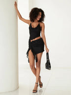 Halter Backless with Ruffle Detail - Piña Colada
