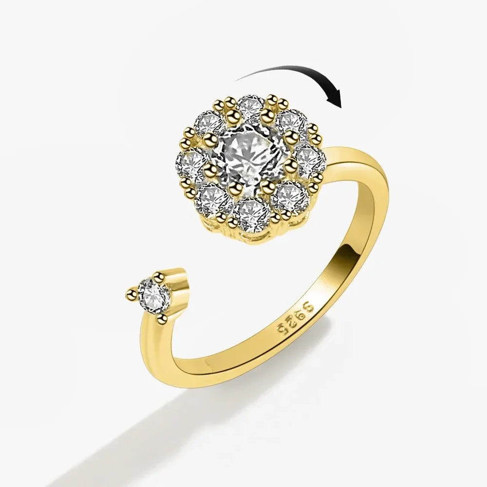 Spinner Ring Crystal Flower - Piña Colada