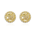 Leopard Head Stud Earrings - Piña Colada