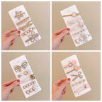 Set Metal Rhinestones Hair Clip - Piña Colada