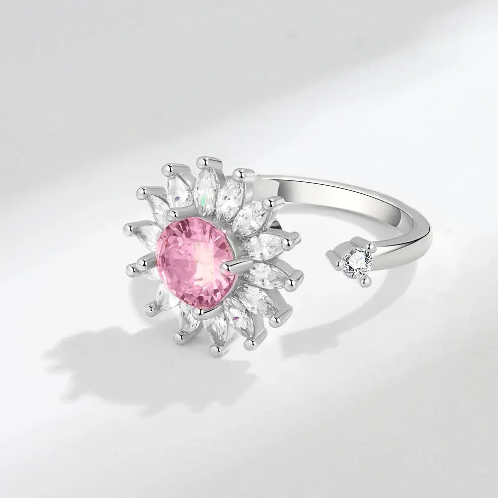 Spinner Ring Crystal Flower - Piña Colada