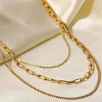 Stainless Steel Multi Layer Necklace - Piña Colada