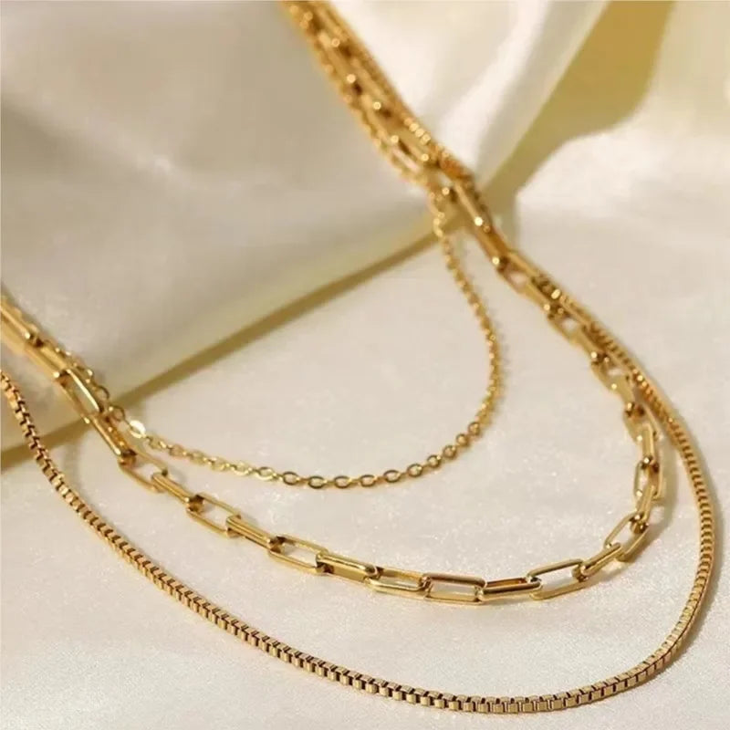 Stainless Steel Multi Layer Necklace - Piña Colada