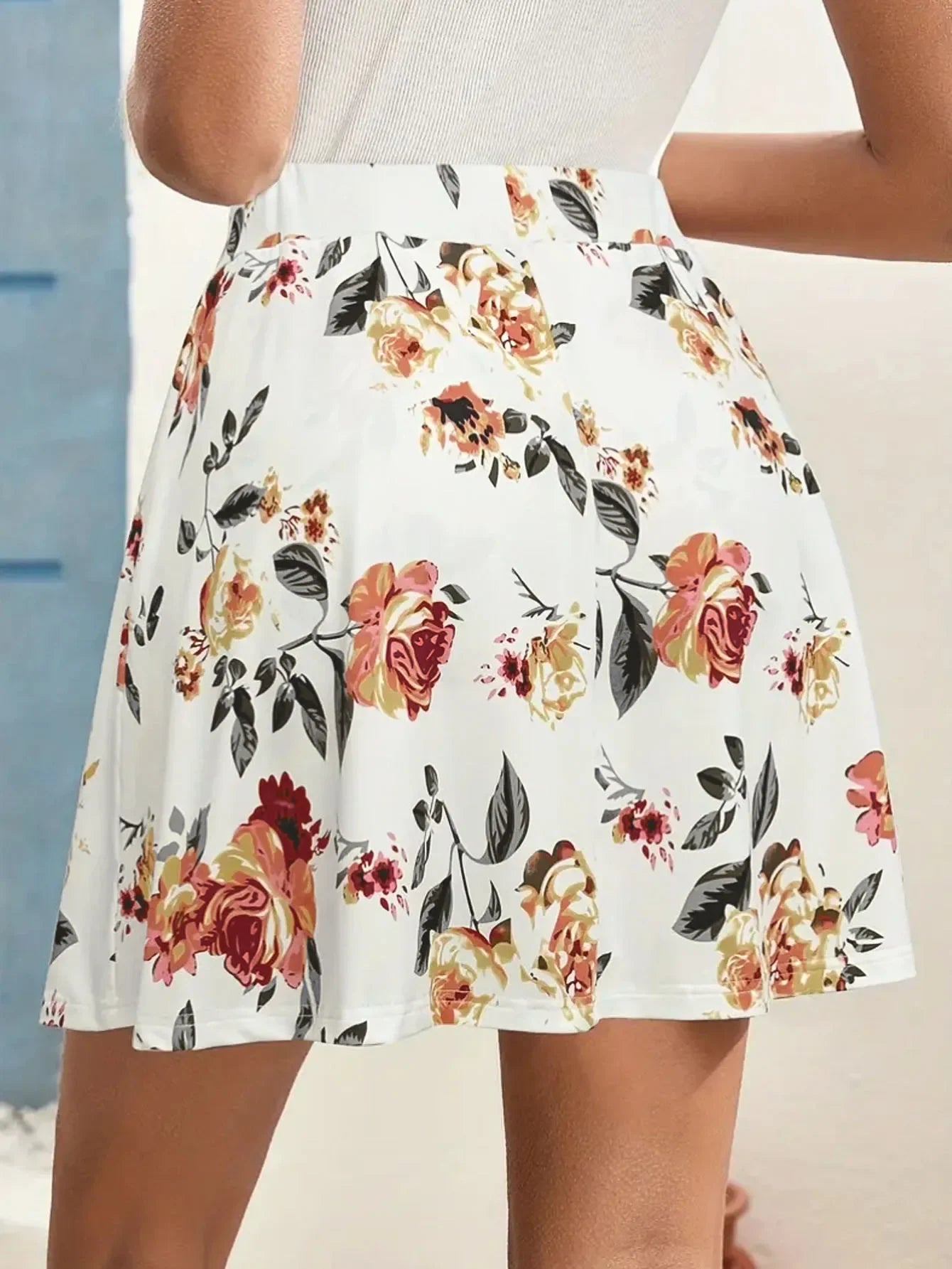 Floral print skirt women's - Piña Colada