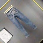 European Sequin High-Waist Skinny Jeans - Piña Colada