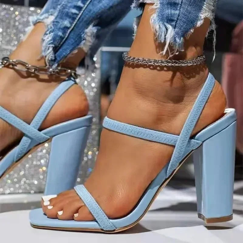 Thick Heel Sandals - Piña Colada