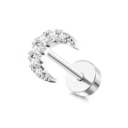 Moon-Shaped Screw-Back Stud Earring - Piña Colada
