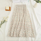 Floral Half Skirt Women's High Waist - Piña Colada