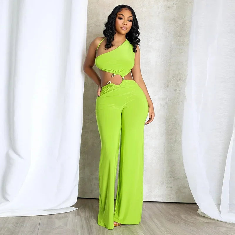 Casual Solid Summer Jumpsuit - Piña Colada