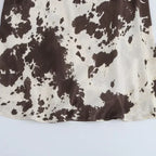 Satin Long Skirts Animal Print - Piña Colada