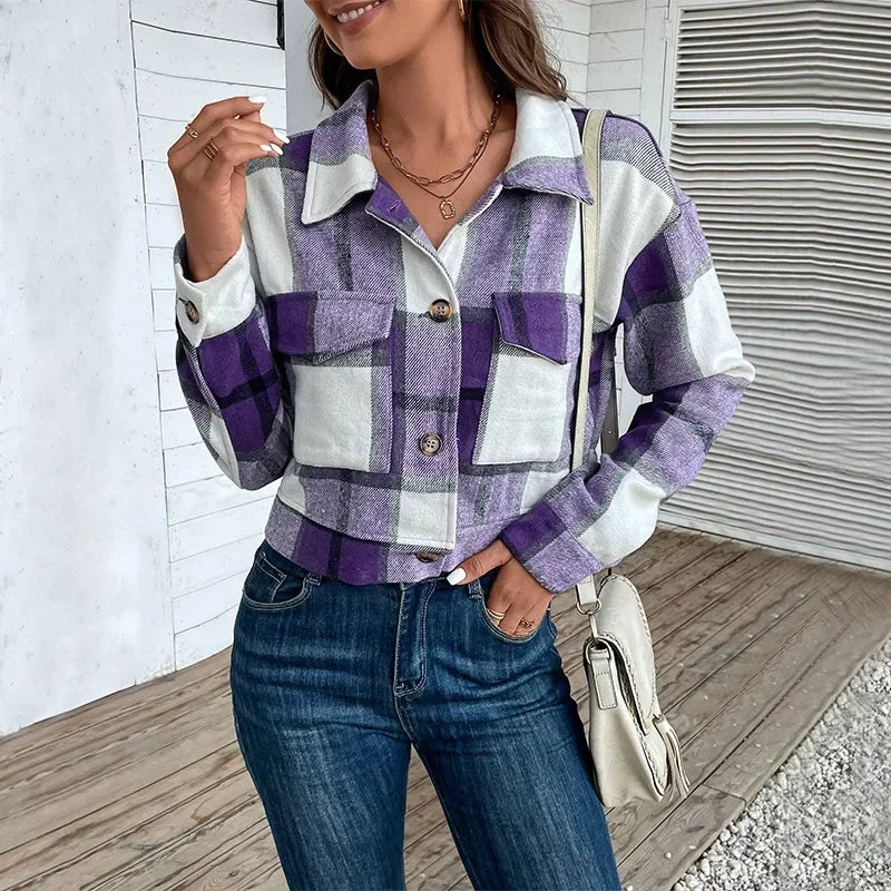Jacket Long Sleeve Plaid - Piña Colada