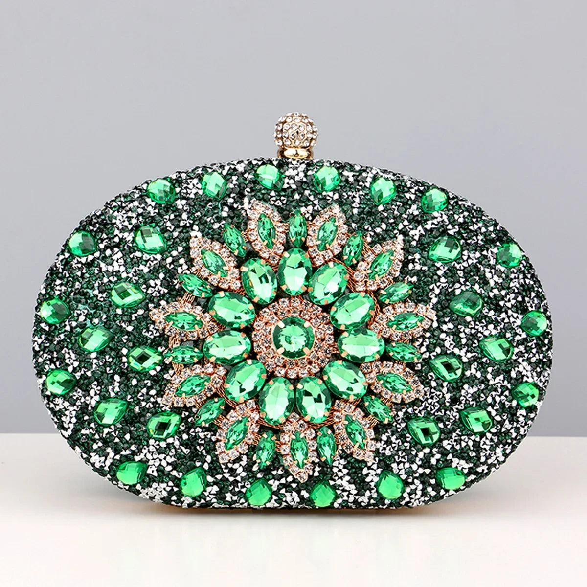 Crystal Floral Evening Clutch - Piña Colada