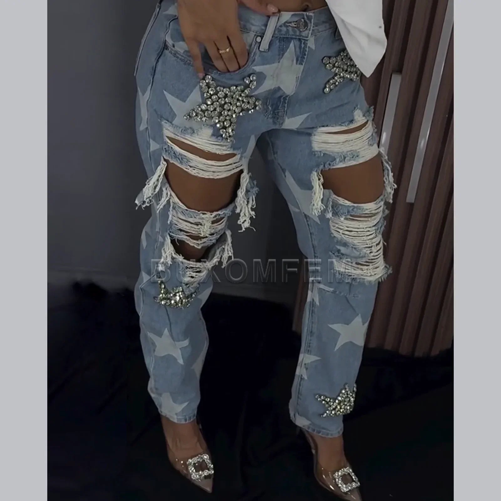 High Waist Wide Leg Jeans - Piña Colada