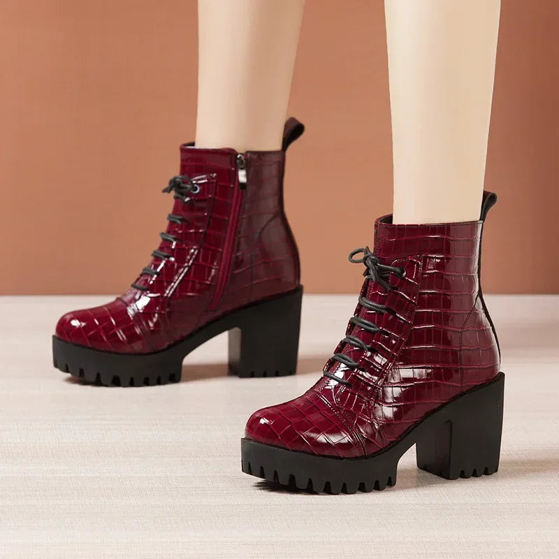 Ankle Boots Bright Leather - Piña Colada