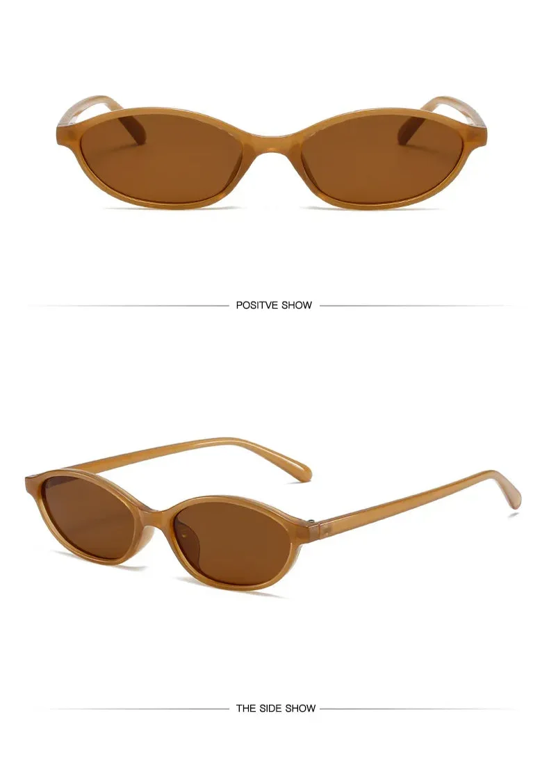 Retro Oval Frame Sunglasses - Piña Colada