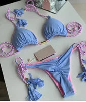 Bikini Low Waist Lace-up - Piña Colada