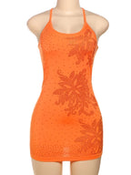 Rhinestone Crisscross Back Mini Dress - Piña Colada