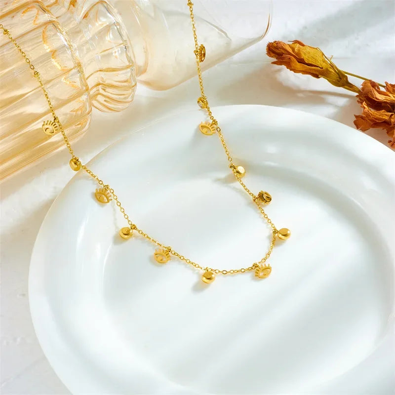 Pretty Eye Chunky Chain Necklace - Piña Colada