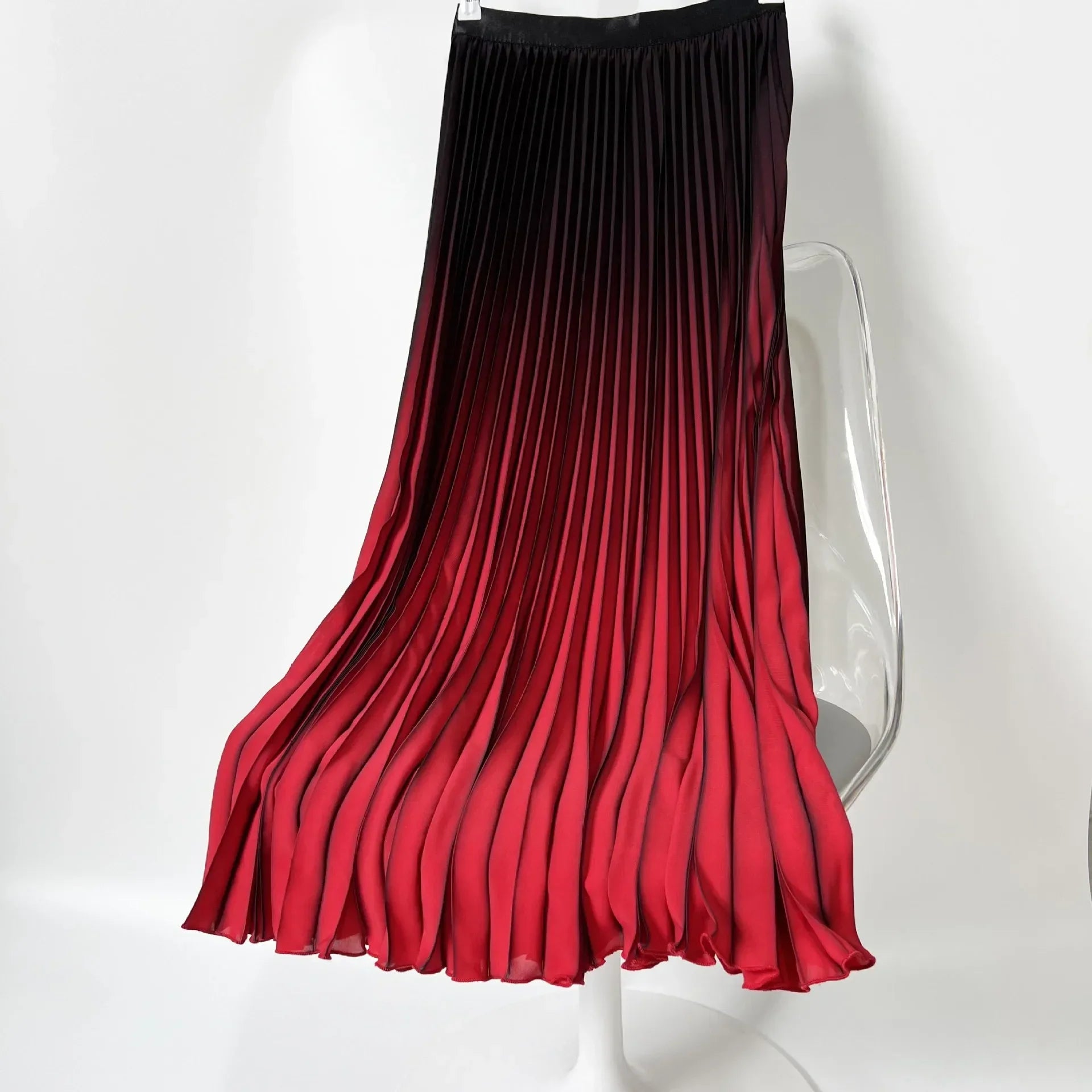 Gradient Pleated Midi Skirt - Piña Colada