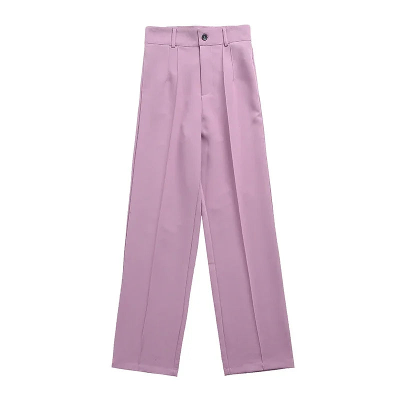 Office Wear Straight Pants - Piña Colada
