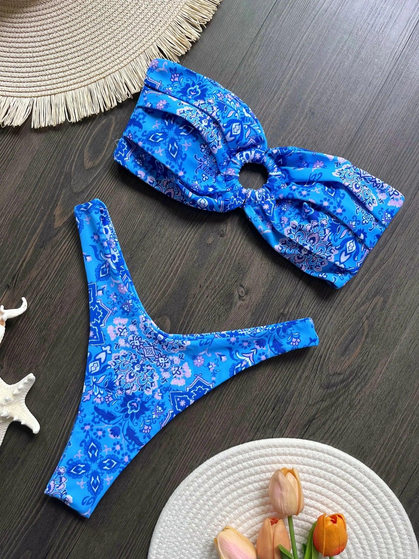 Floral Printed Bikini - Piña Colada