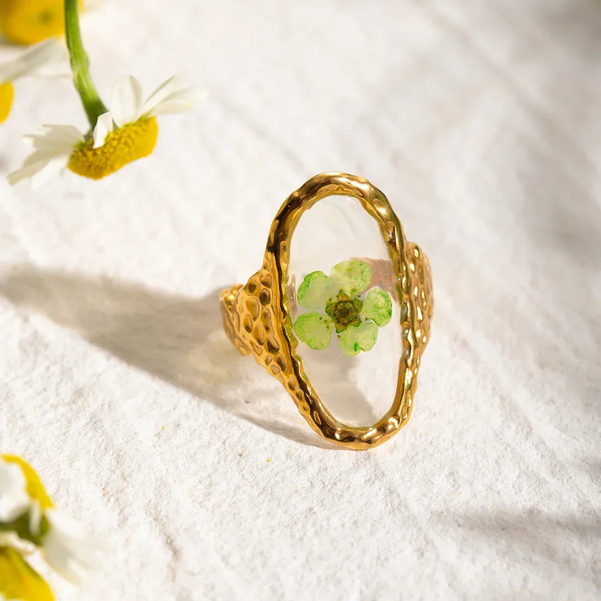 18k Gold Plated Minimalist Ring - Piña Colada