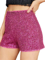 Women’s Sparkly Sequin Party Shorts - Piña Colada
