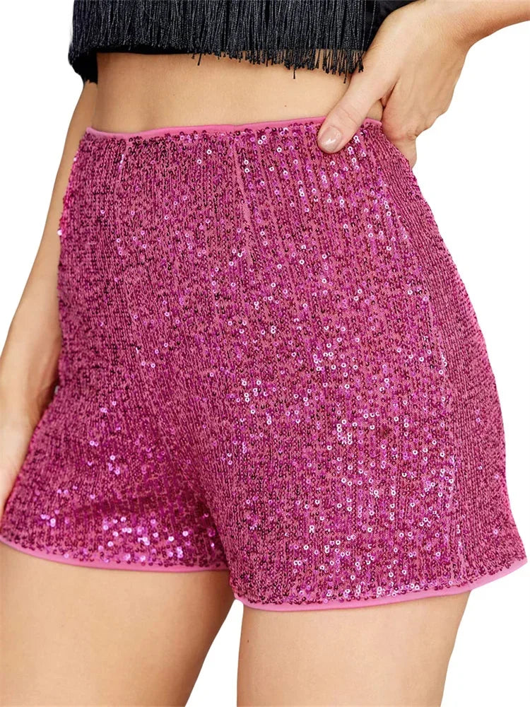 Women’s Sparkly Sequin Party Shorts - Piña Colada