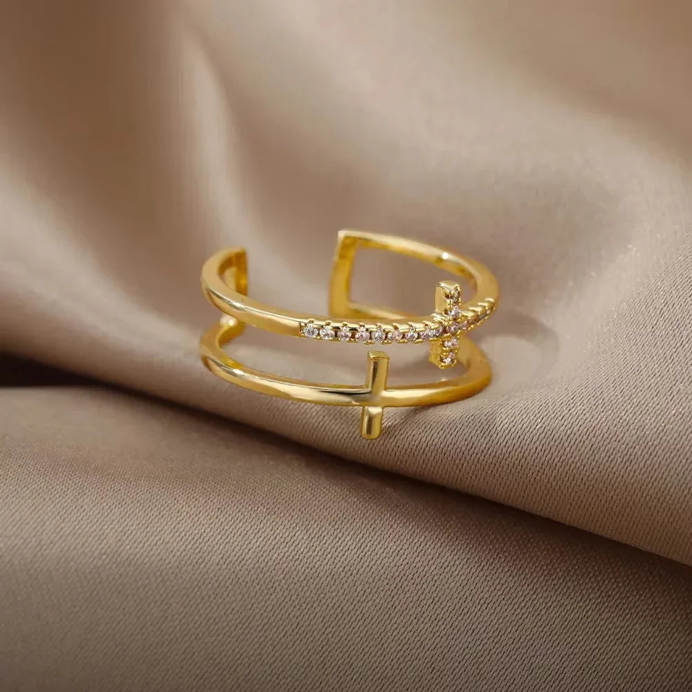 Zircon Geometric Rings - Piña Colada