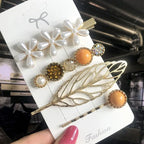 3/4pcs Set Pearl Hair Clip - Piña Colada