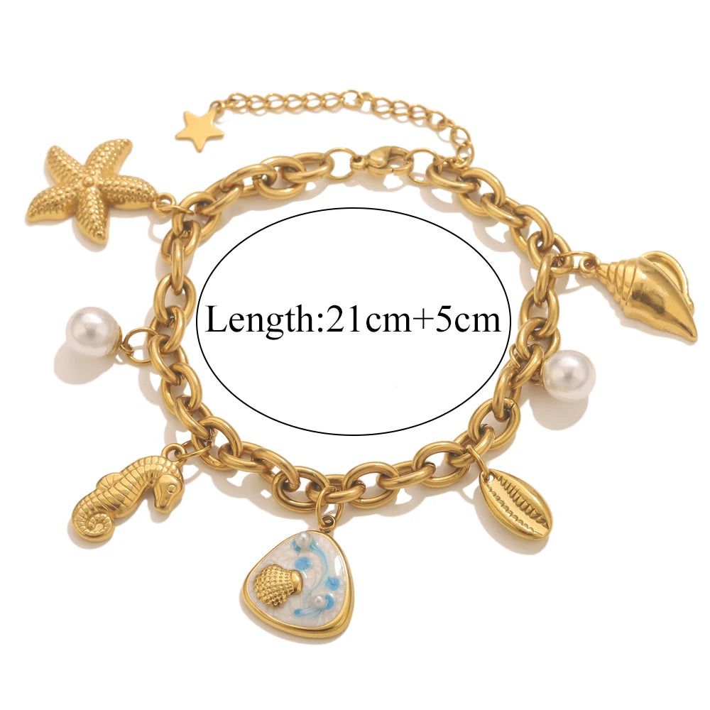 Seashell Bracelet Gold-Plated