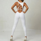 Seamless Sleeveless Yoga Jumpsuit for Women - Piña Colada