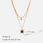 Trendy Stainless Steel Ball Pendant Necklace for Women - Piña Colada