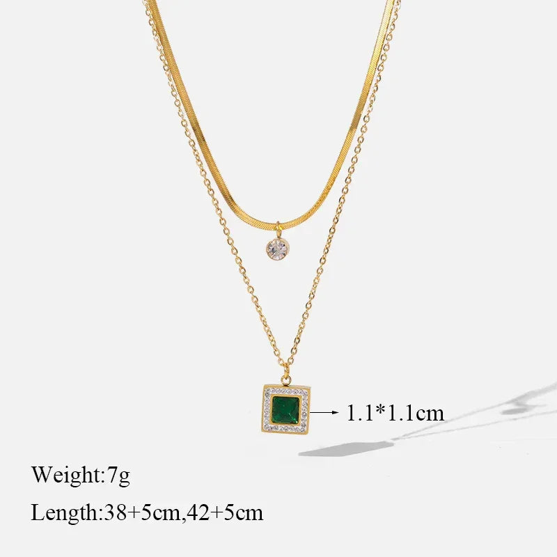 Trendy Stainless Steel Ball Pendant Necklace for Women - Piña Colada