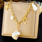 Stainless Steel Pearl Necklace - Piña Colada