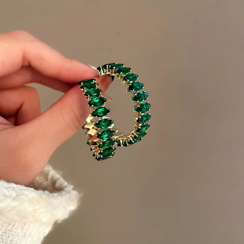 Hoop Earrings Zircon Crystal - Piña Colada