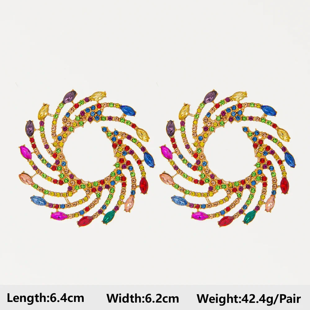 Boho Multicolor Beaded Crystal Dangle Earrings - Piña Colada