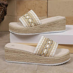 Sandals Bohemian Handmade Platform Shoes - Piña Colada