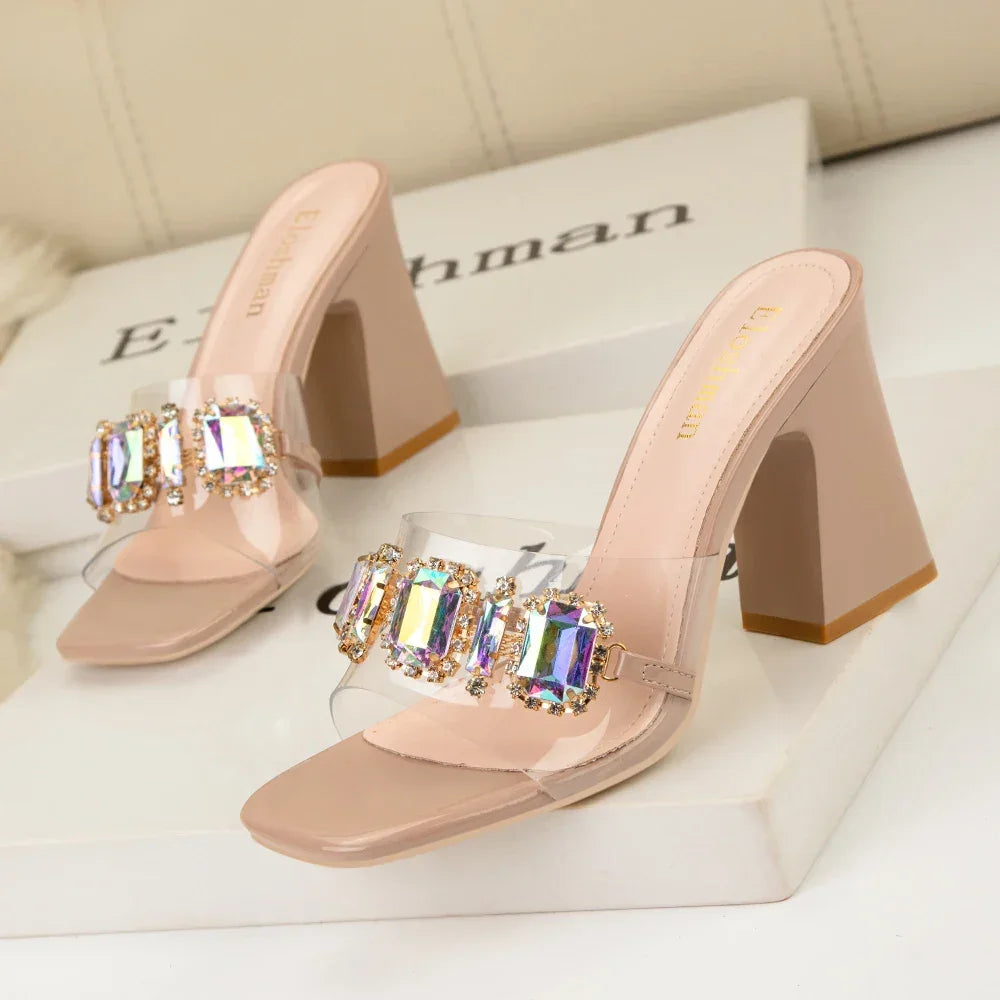Metal Crystal Sandals - Piña Colada