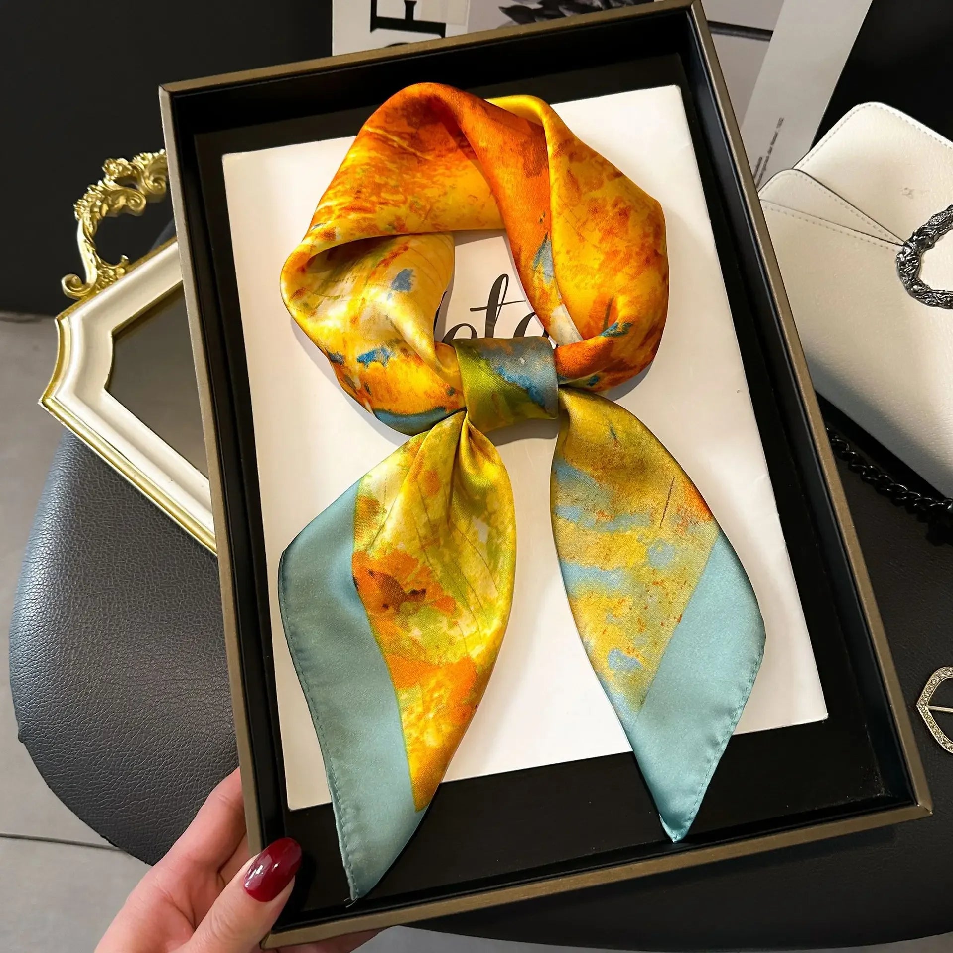 Square Scarf Silk Thin - Piña Colada