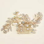 Crystal Pearl Hair Comb Clip - Piña Colada