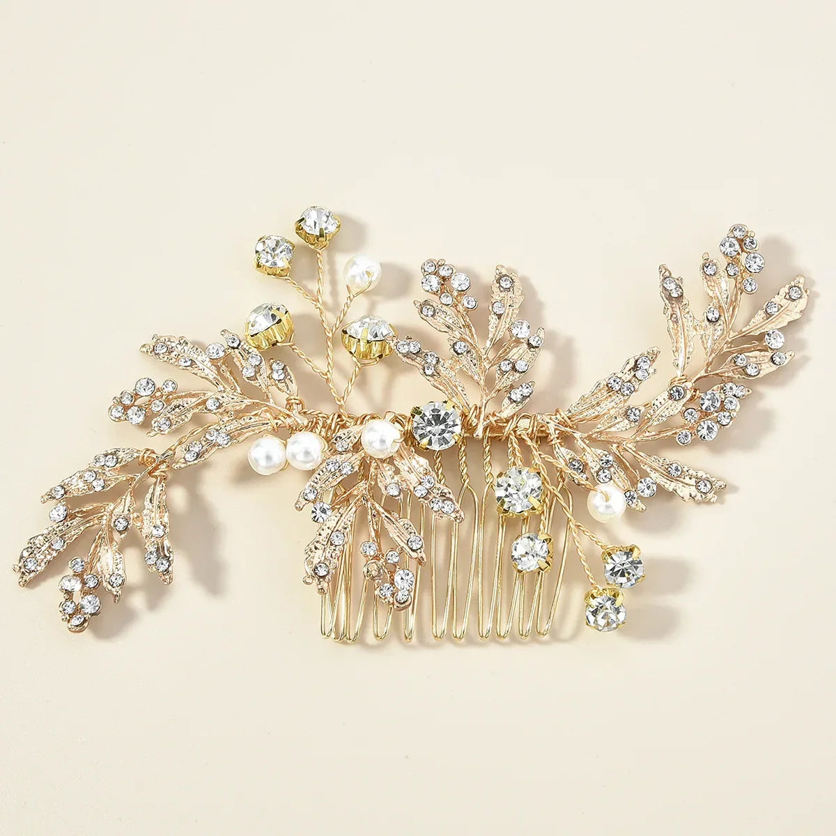 Crystal Pearl Hair Comb Clip - Piña Colada