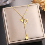 Stainless Steel Stars Necklace - Piña Colada